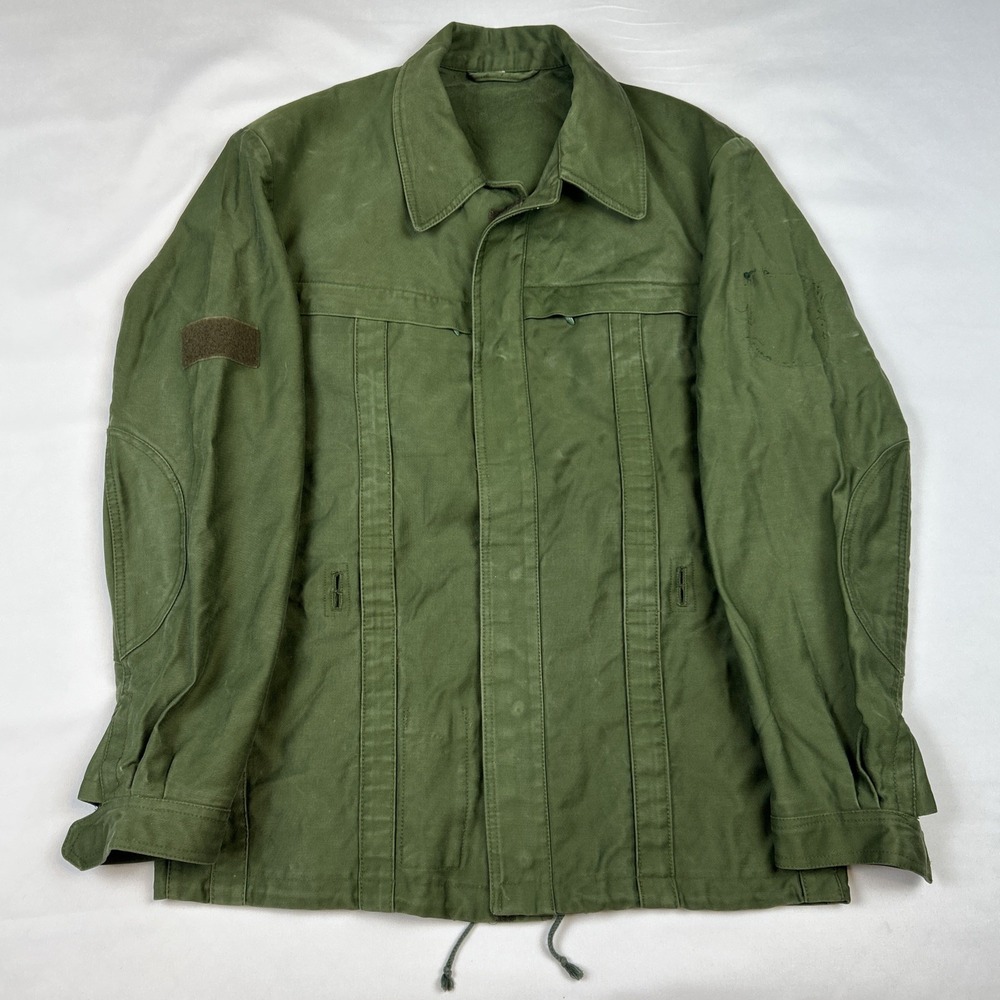 VTG German Military Police Fatigue Jacket Sz 52 EU Green Field Coat 1984 Cotton